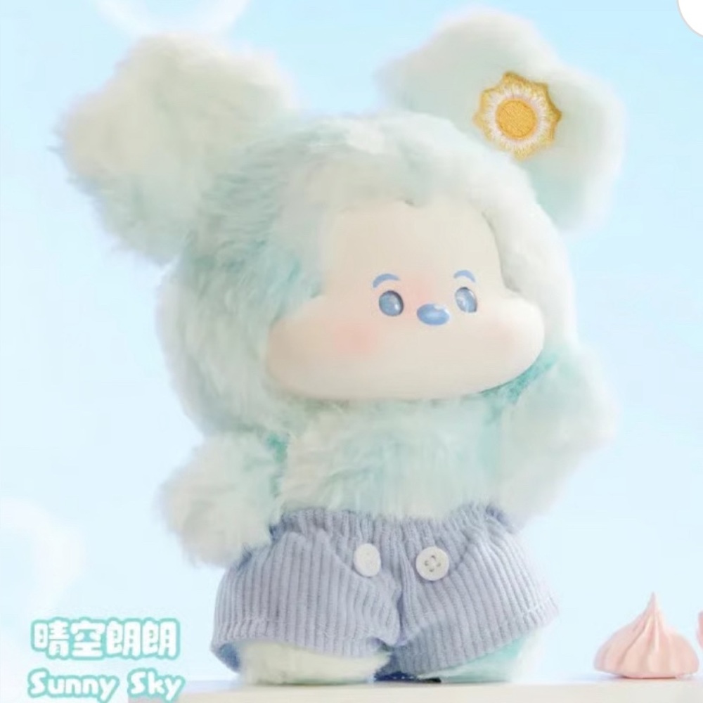 NWT Miniso Mickey Head in the Clouds Sunny Sky Plush Pendant